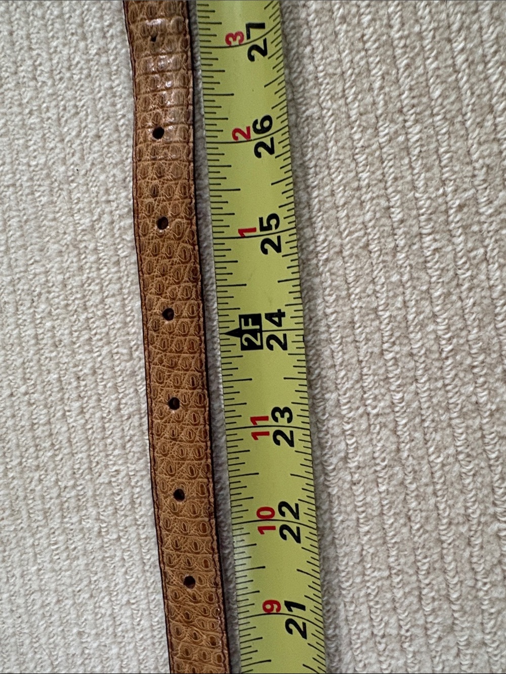 Lizard Brown Leather Belt with Gold-Tone Buckle - Picture 7 of 8